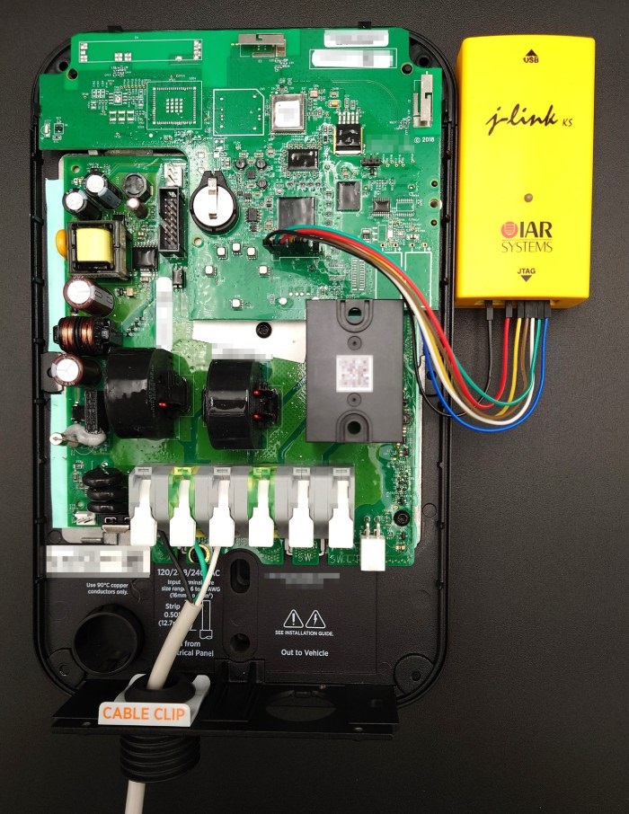 Figure 3. The JLink debugger connected to the target unit